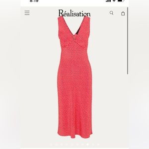 Red realisation par dress size small with tie in back